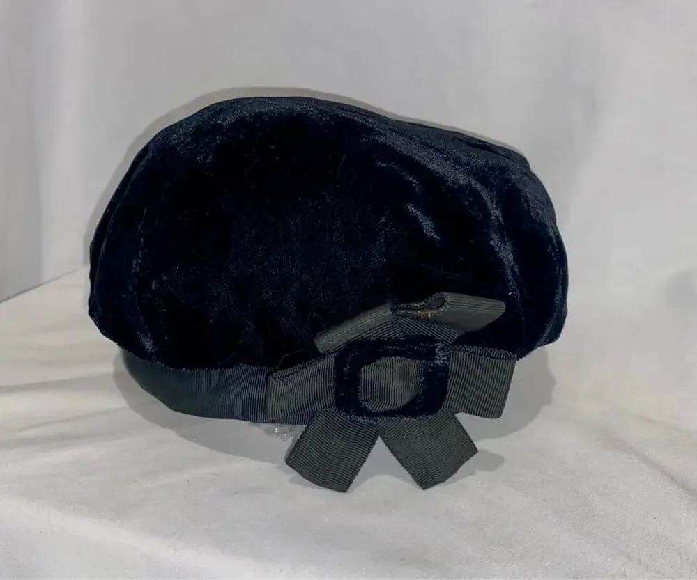 Vintage Eastern Air Lines Golden Falcon Stewardess Velvet Beret Hat